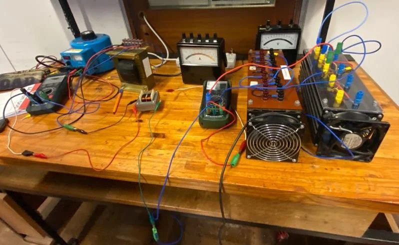 Original submitted photograph of the collaborative transformer load-test apparatus